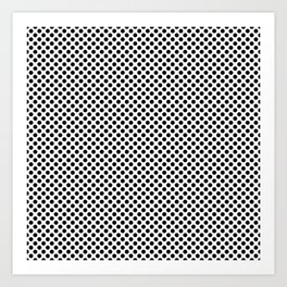 Black on White Small Polka Dots Pattern Art Print