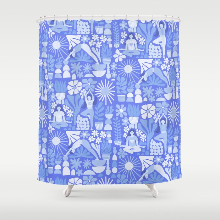 Yoga Blue Shower Curtain