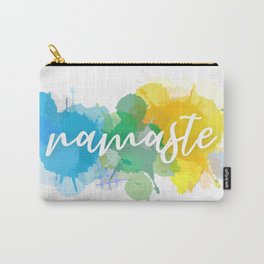 Namaste quote in watercolor paint splatter Carry-All Pouch