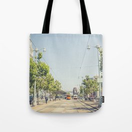 The F Market & Wharves rail lines in San Francisco #2 Tote Bag