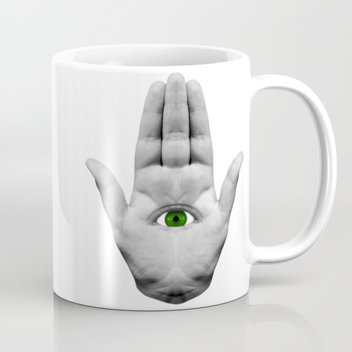 Hamsa Hand Green Eye Realistic Coffee Mug