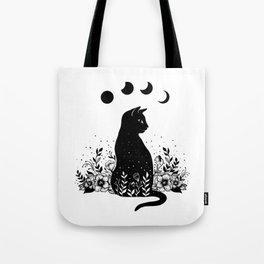 Night Garden Cat Tote Bag
