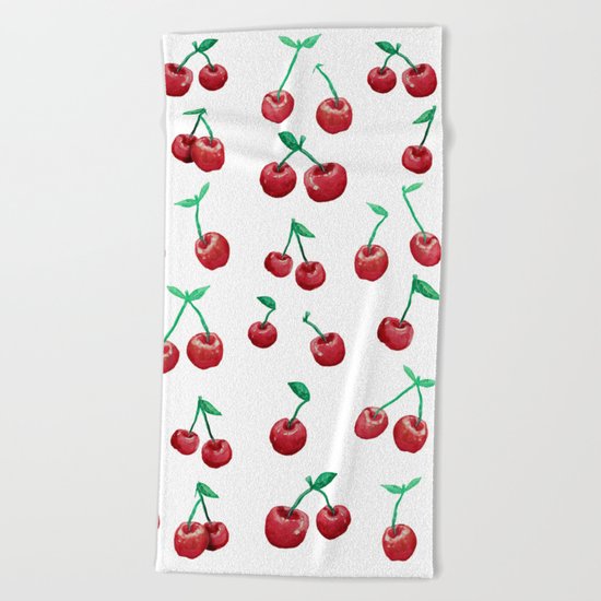 cherry pattern Beach Towel