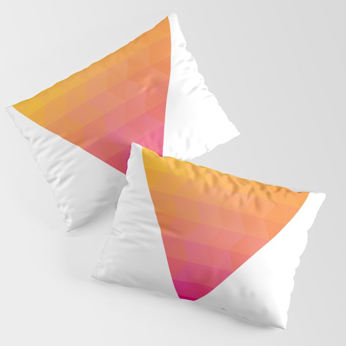 Orange Magenta Triangle Gradient Pillow Sham