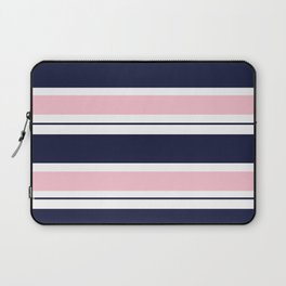 Blue Navy and Pink Stripes Laptop Sleeve