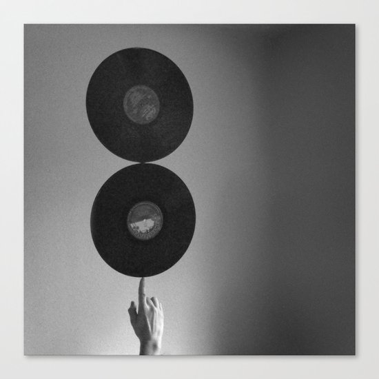 Spinning Records Canvas Print