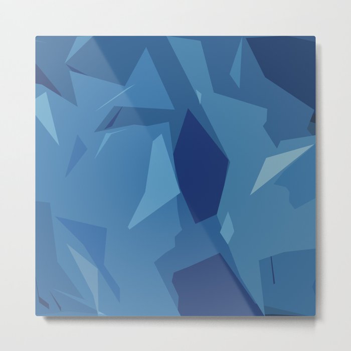 Blue Abstract Map Metal Print
