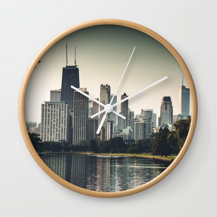 chicago skyline Wall Clock