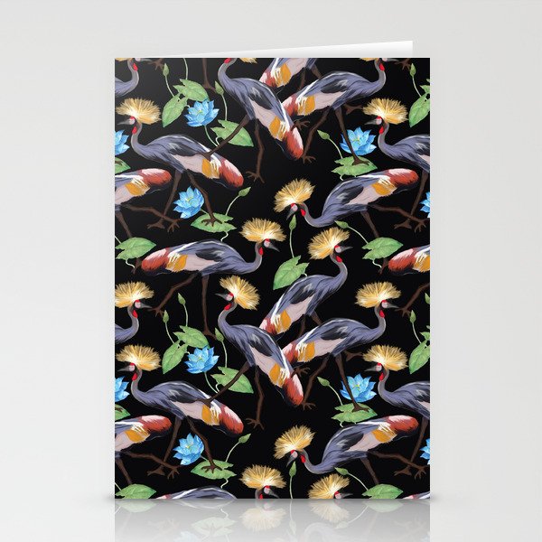 Grey crowned crane Stationery Cards