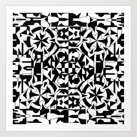 Black and White Square 1 Art Print