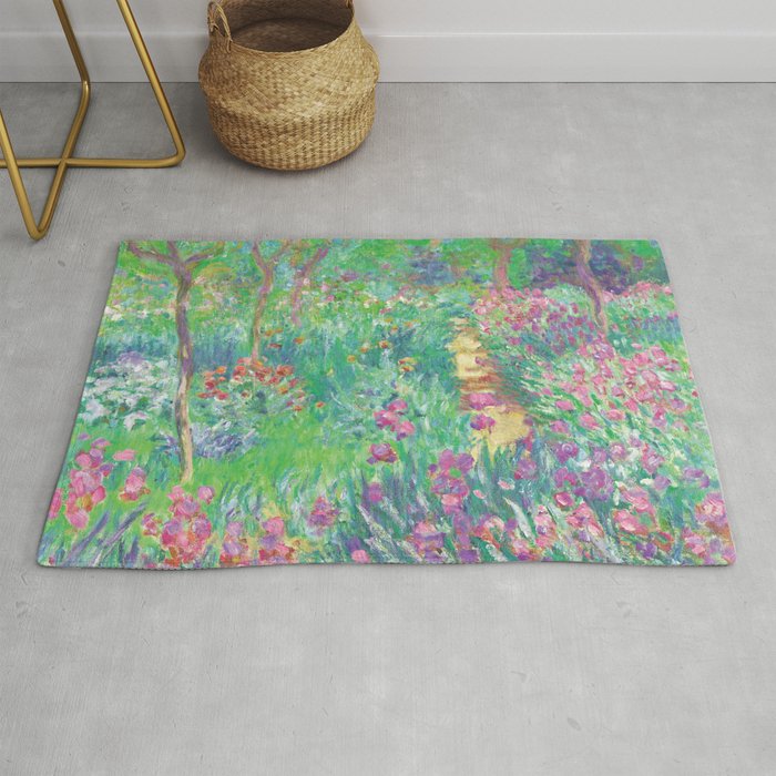 Garden, Exotic Pink, Blossom, Monet, Art Print Rug