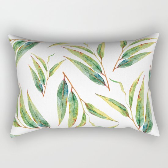leaves watercolor pattern Rectangular Pillow