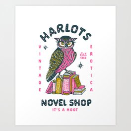 Harlot's Vintage Erotica Novel Shop: It's A Hoot Owl Art Print