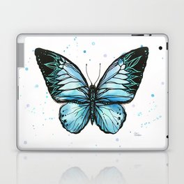 Butterfly Light Blue Tribal Laptop Skin