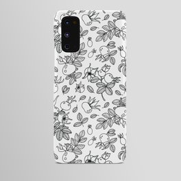 Dog rose black and white Android Case