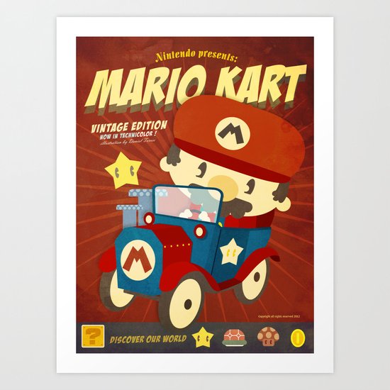 mario kart vintage Art Print