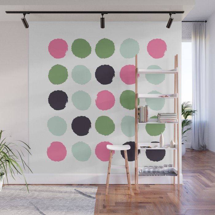 Painted Dots Minimal Colorful Pattern Polka Nursery Baby Decor Wall Mural Painted Dots Minimal Colorful Pattern Polka Nursery Baby Decor Wall Mural