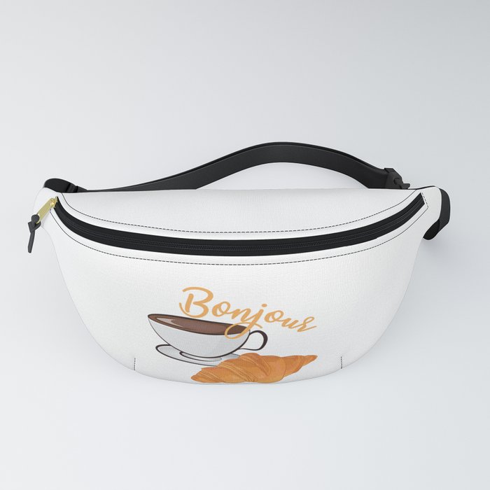 Croissant Coffee Bonjour - French Cafe Fanny Pack