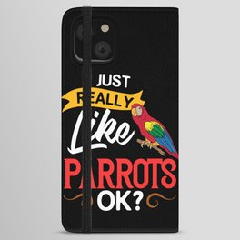 Parrot Bird Quaker African Gray Macaw Cage iPhone Wallet Case