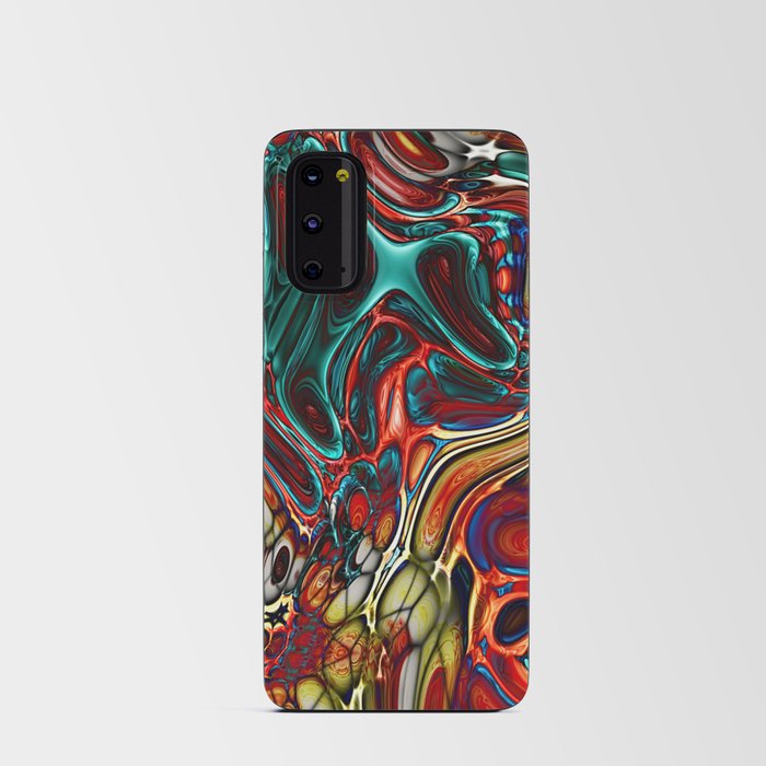 Colorful Psychedelic Acrylic Pour Android Card Case