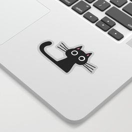 Quirky Black Kitty Cat Sticker