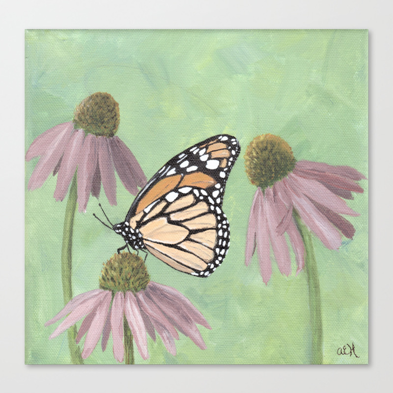 Monarch Butterfly Art Orange Butterfly Painting Canvas Print By