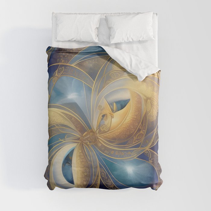 Blue and Gold Duvet Cover