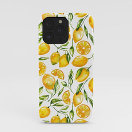 lemon watercolor print iPhone Case