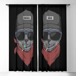 Sunglasses Cat Eat Lollipop Illustration Blackout Curtain