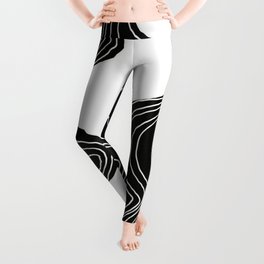 Parallel Lines No.: 02. - White Lines "Abstracts" Leggings