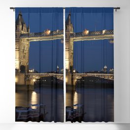 Great Britain Photography - Tower Bridge Lit Up In The Early Night Blackout Curtain