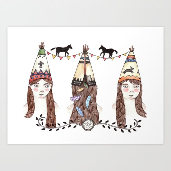 Tipi Party Art Print