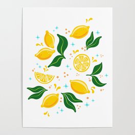 Squeezing Lemons - White Poster