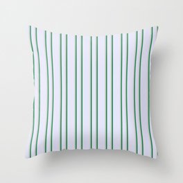 [ Thumbnail: Lavender, Light Gray & Sea Green Colored Pattern of Stripes Throw Pillow ]