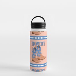 Howdy Cowgirl – Blue & Peach Water Bottle