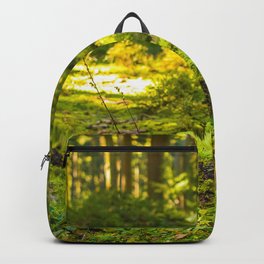 Beautiful green lush nature in the forest, Germany Backpack