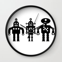 Three Robots by Bruce Gray Wall Clock
