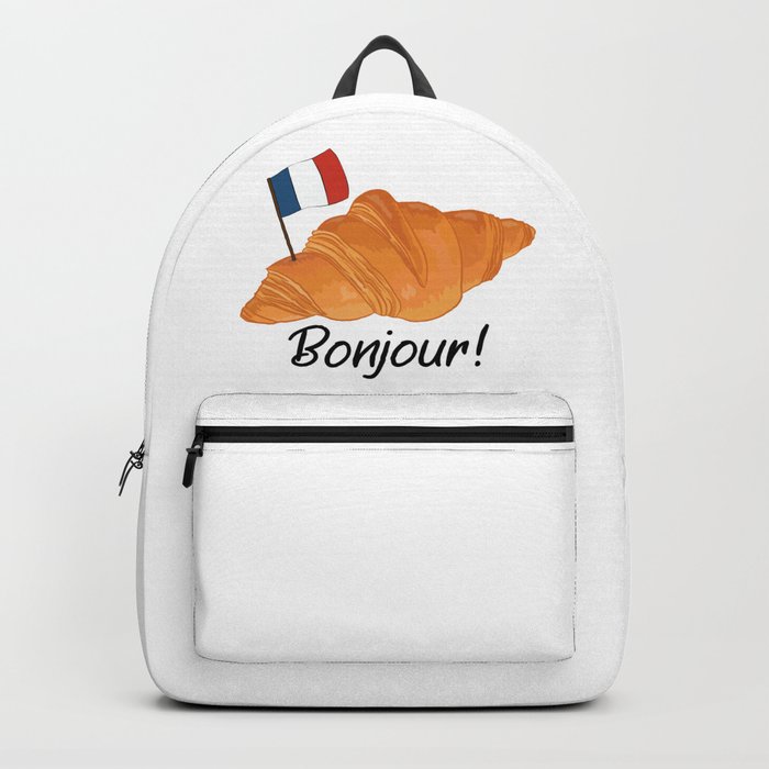 Bonjour French Croissant France Lover Backpack
