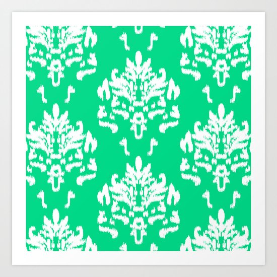 SOPHISTICATED- TURQUOISE IKAT Art Print