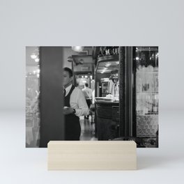 A bartender in Venice - street photography Mini Art Print