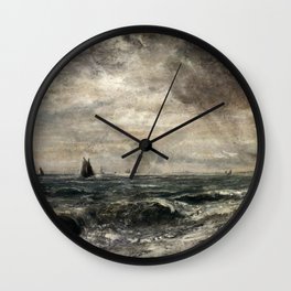 Stormy sea by John Constable Wall Clock