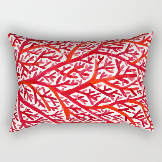Red Fan Coral Rectangular Pillow