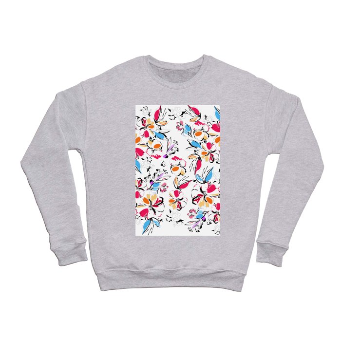 Abstract_Flowers_Texture_Prınt_Desıgn-01 Crewneck Sweatshirt