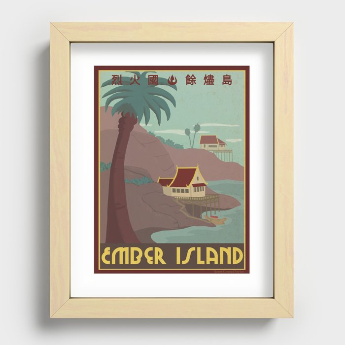 Ember Island Travel Poster Recessed Framed Print