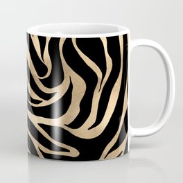 Elegant Metallic Gold Zebra Black Animal Print Coffee Mug