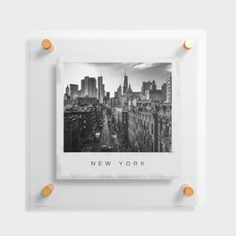 New York City Manhattan skyline black and white Floating Acrylic Print