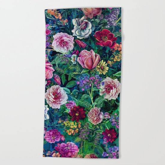 Botanical Flowers II Beach Towel