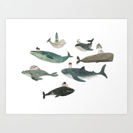 House whales Art Print