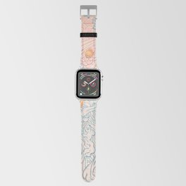 Abstract Chrysanthemum Vintage Japanese Retro Print Apple Watch Band