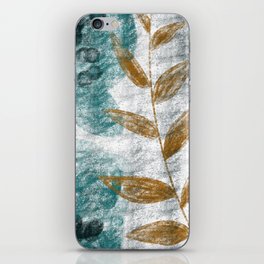 Brundagesto 1 - Contemporary Abstract Painting - Green and Marigold Yellow iPhone Skin